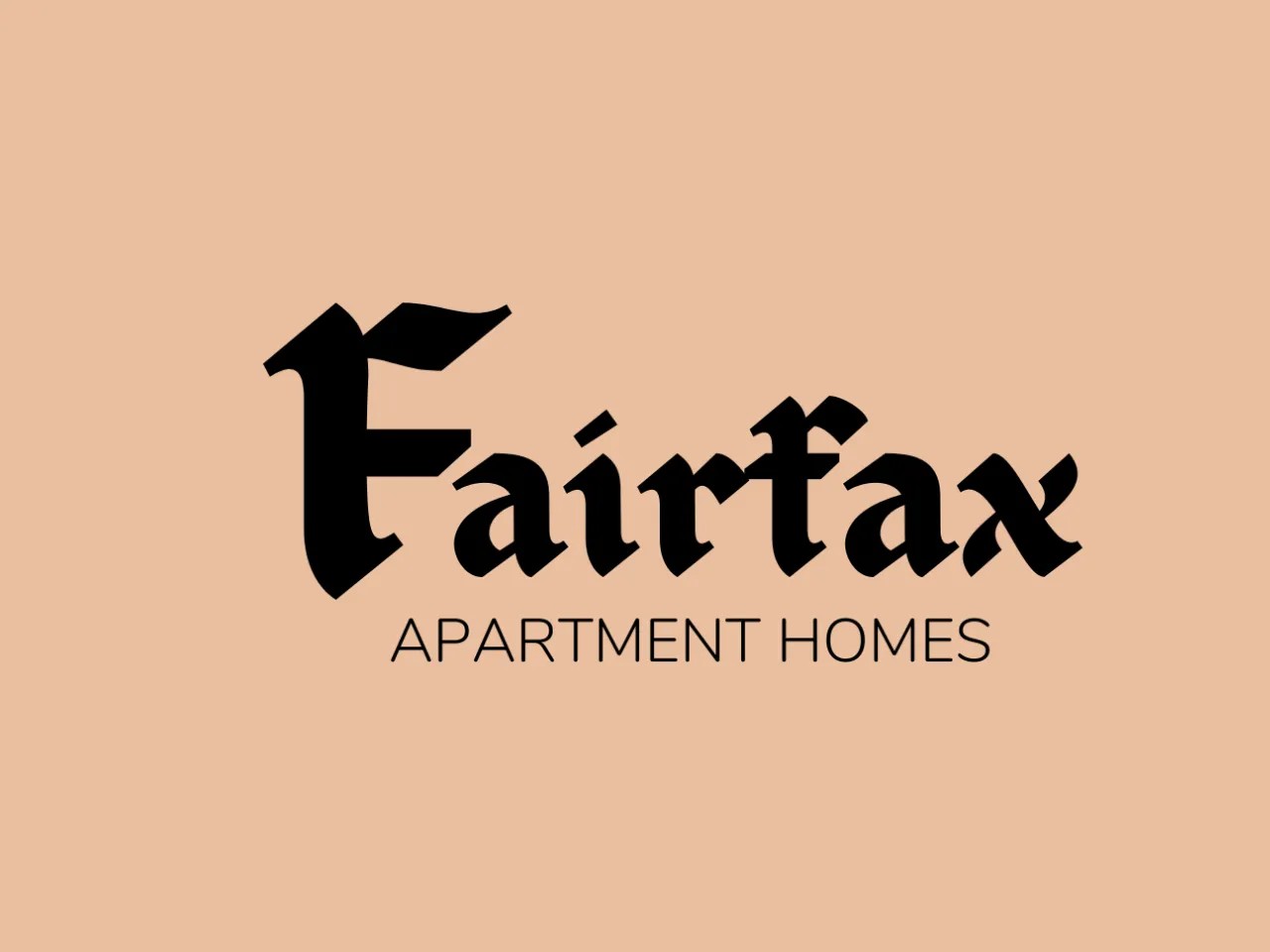 The image shows a logo with the text "Fairfax Apartment Homes".